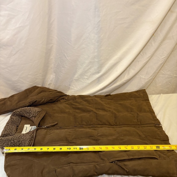 LL Bean Jacket Women’s S Goose Down Faux Suede Lined Sherpa Lined Collar Quilted - Picture 6 of 7